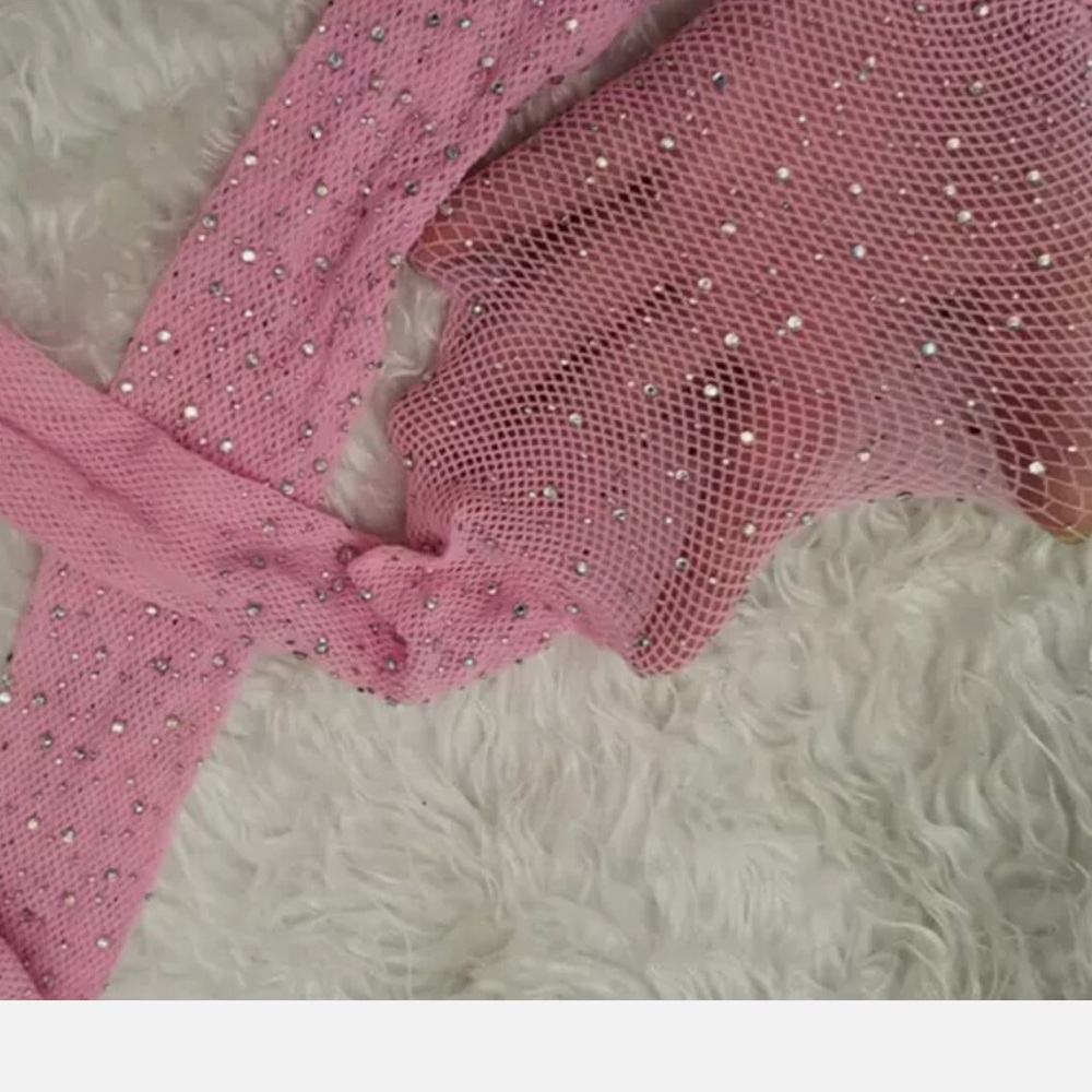 Sparkling Rhinestone Fishnet Stockings/Tights - Picture 6 of 10
